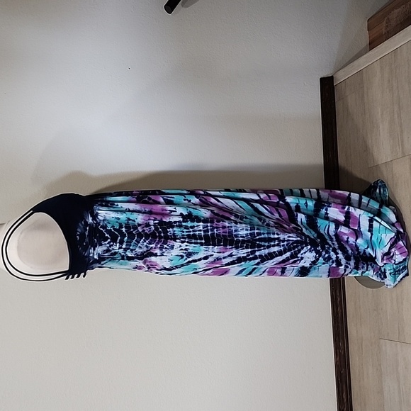 Chaser Maxi Dress 100% Cotton Knit Strappy Back Beachy Vacation Vibes size Small - Picture 9 of 12